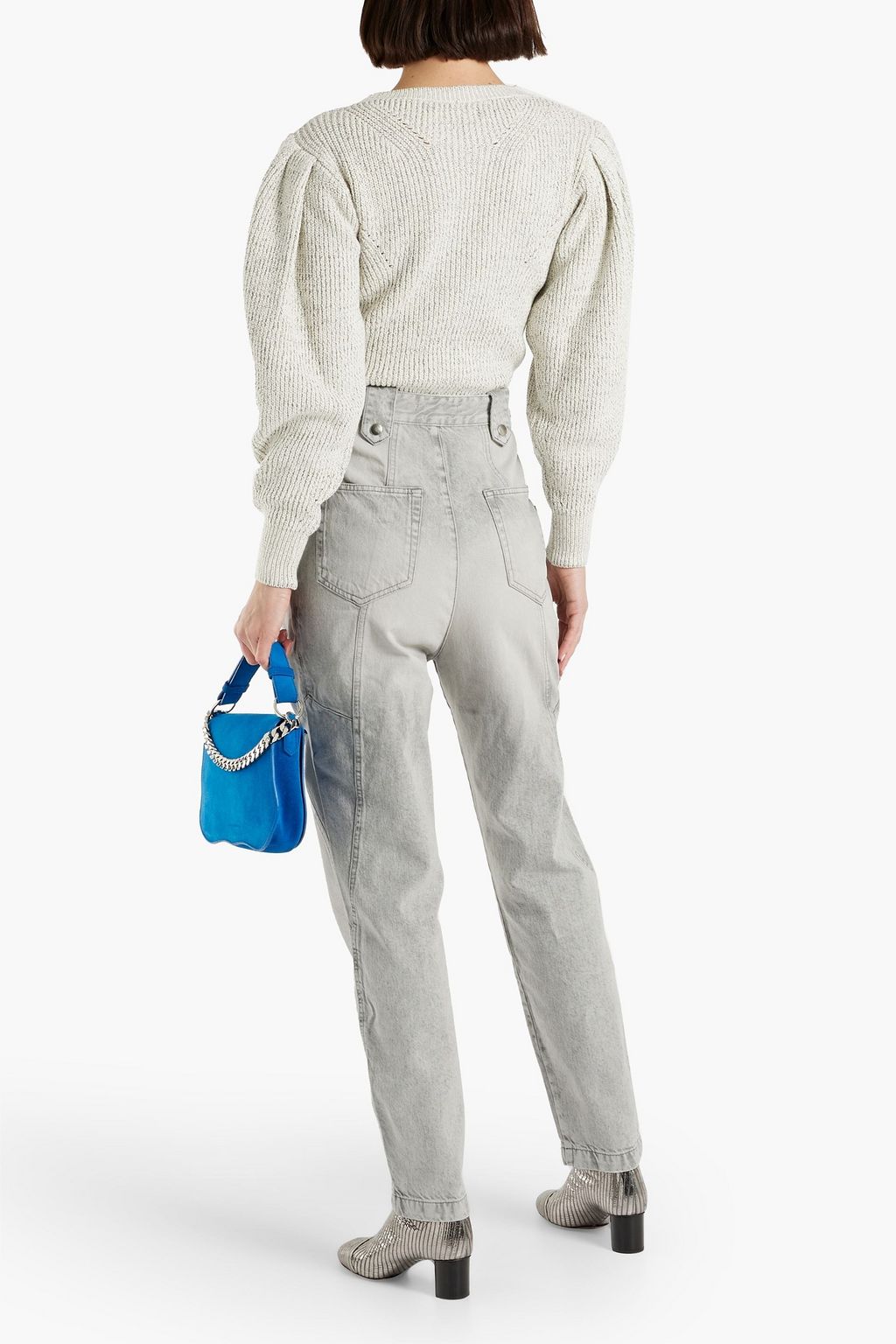 ISABEL MARANT Kerris pleated faded high-rise tapered jeans
