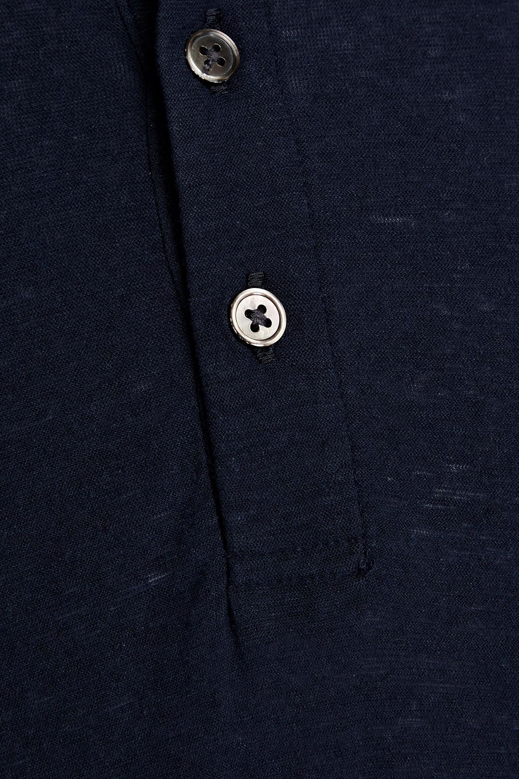 JAMES PERSE Cotton and linen-blend jersey Henley T-shirt