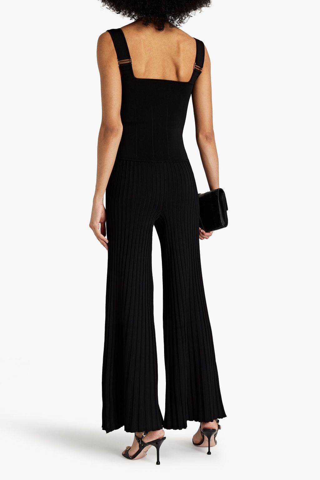 GALVAN  LONDON Atlanta ribbed-knit wide-leg jumpsuit
