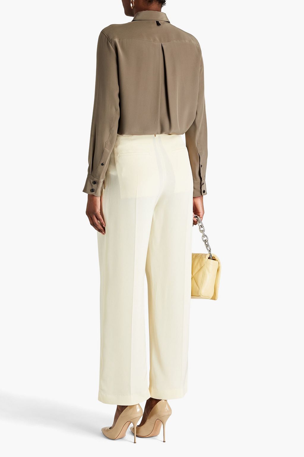 VICTORIA BECKHAM Silk-satin straight-leg pants