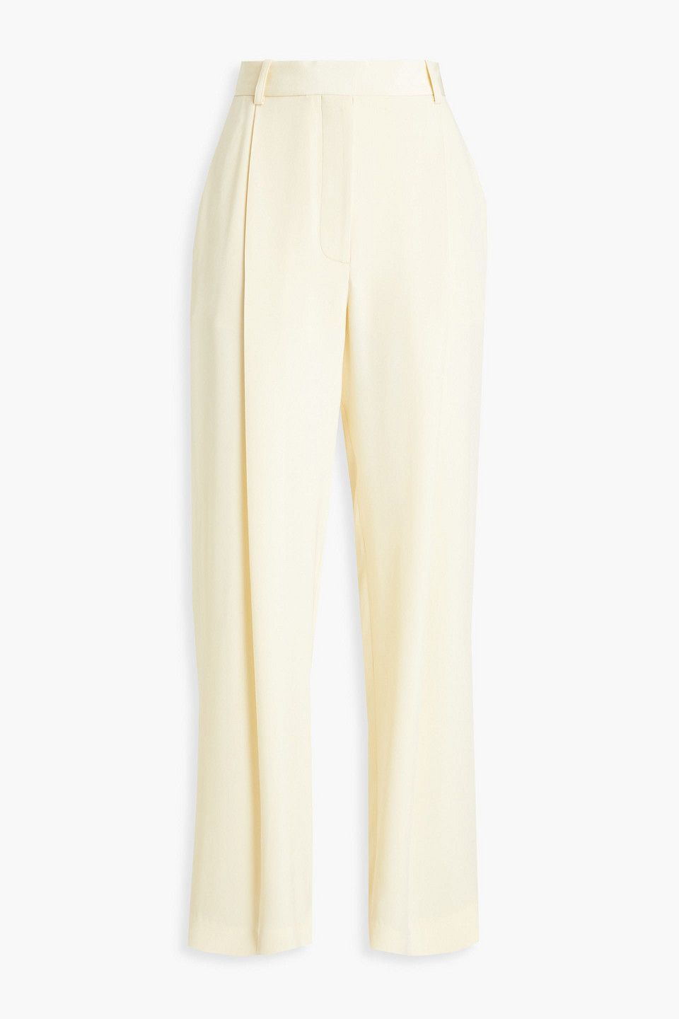 Victoria Beckham Silk-satin Straight-leg Pants In Cream