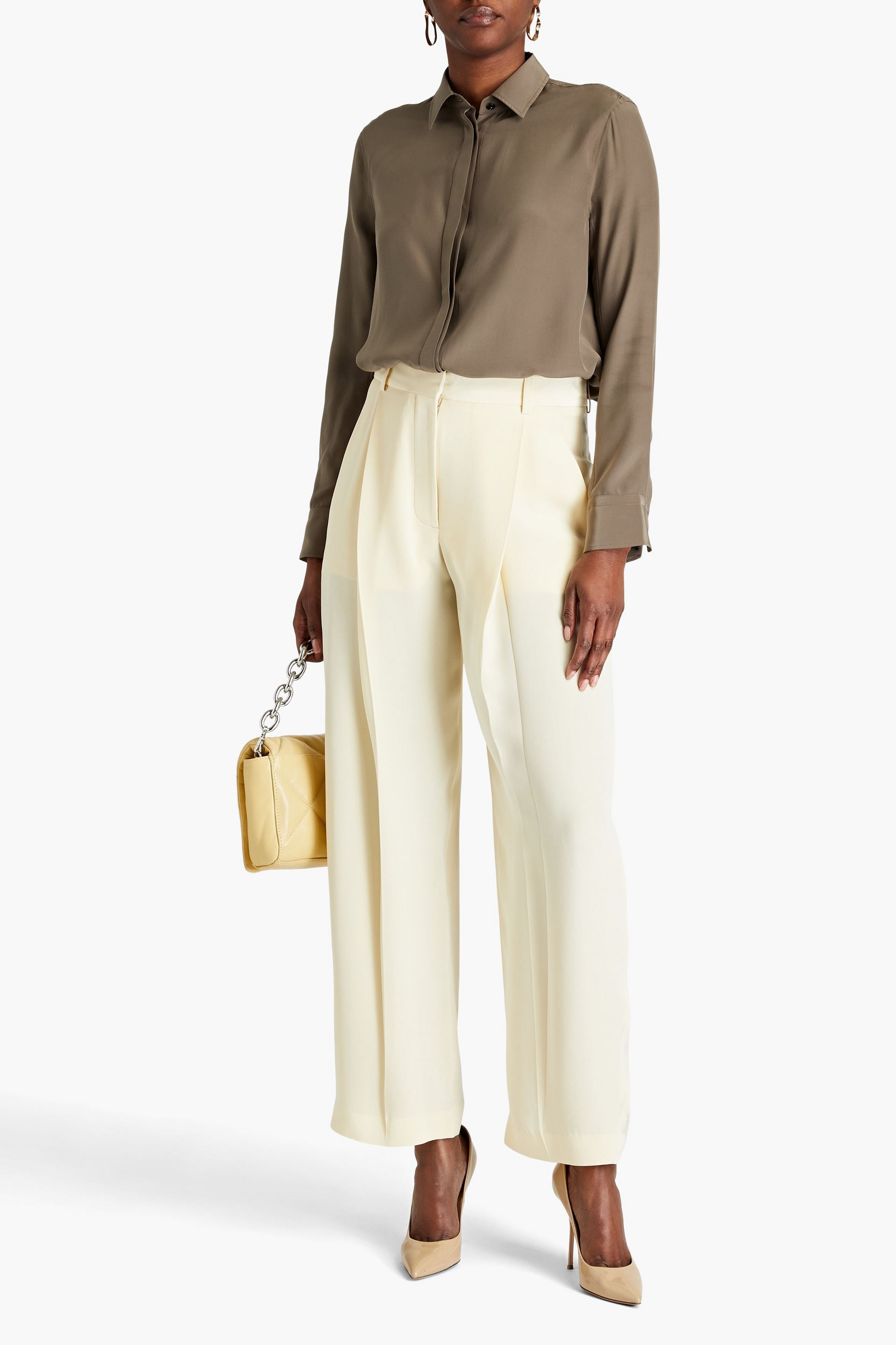 Victoria Beckham Silk-satin straight-leg pants