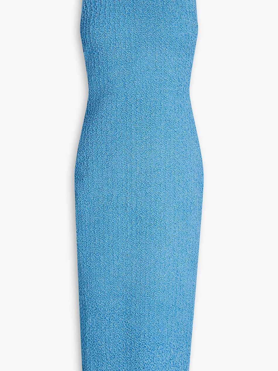 selene metallic textured-knit midi dress