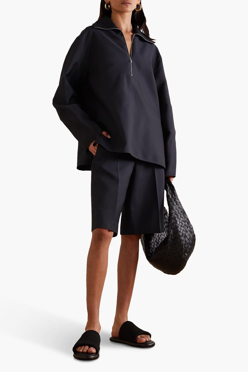 Jil Sander Green Linen Shorts Women