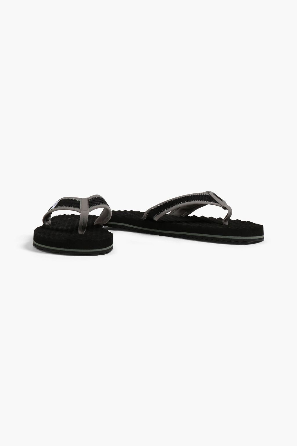 Y/OSEMITE Logo-embroidered striped woven flip flops