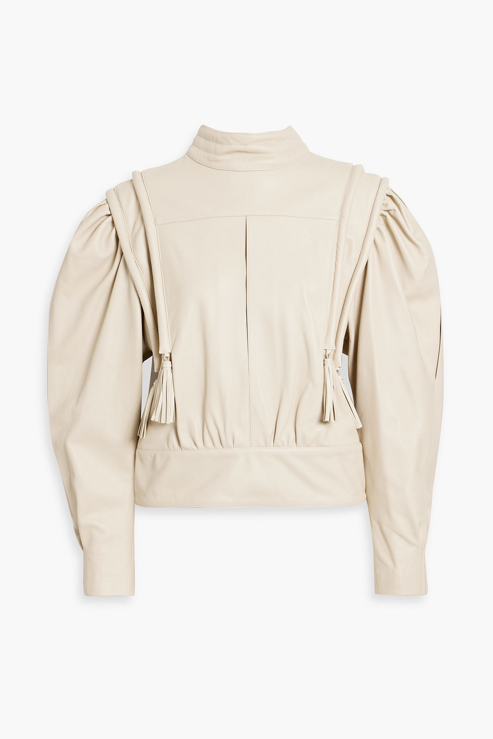 Isabel Marant Lars Gathered Leather Blouse
