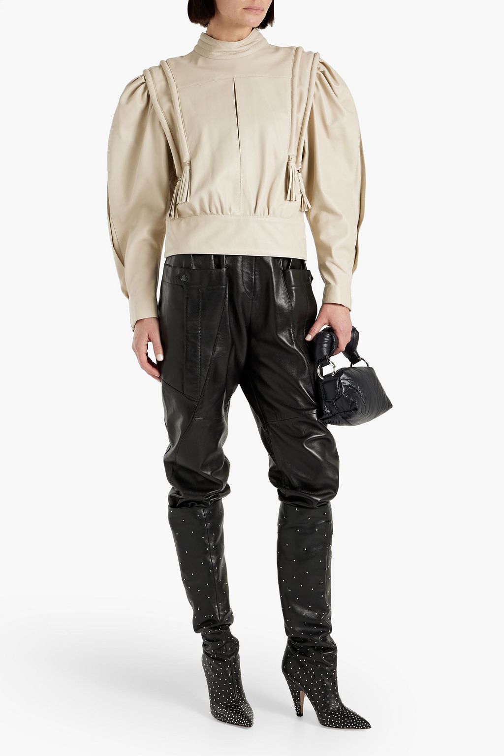 ISABEL MARANT Lars gathered leather blouse