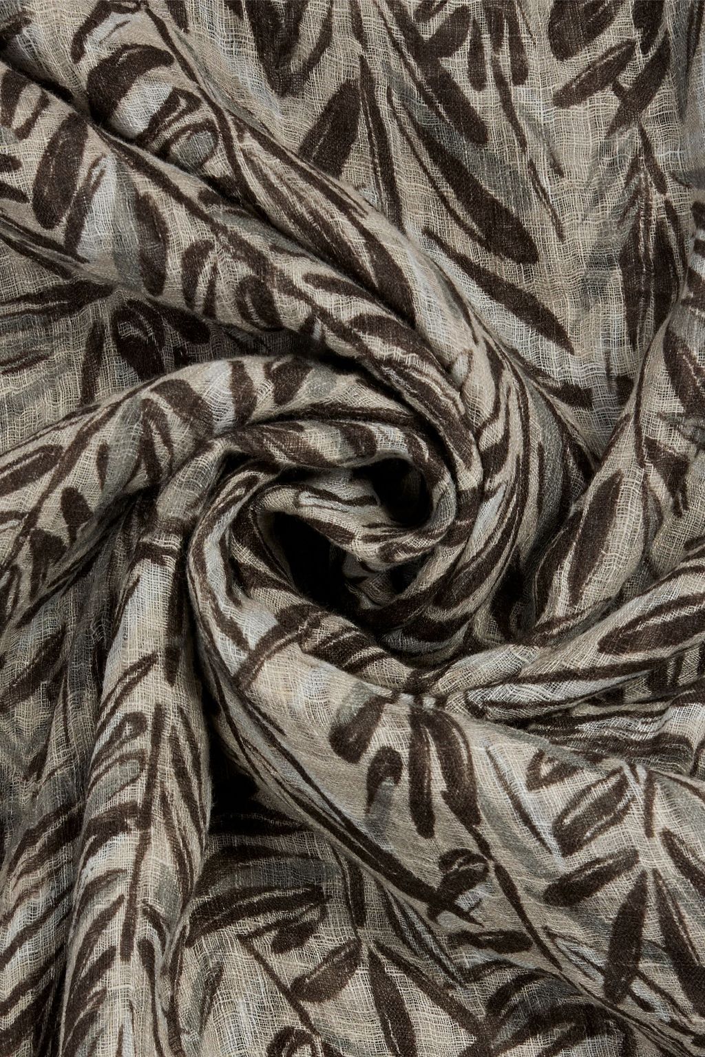BRUNELLO CUCINELLI وشاح من الكتان الرقيق مزين بطبعات