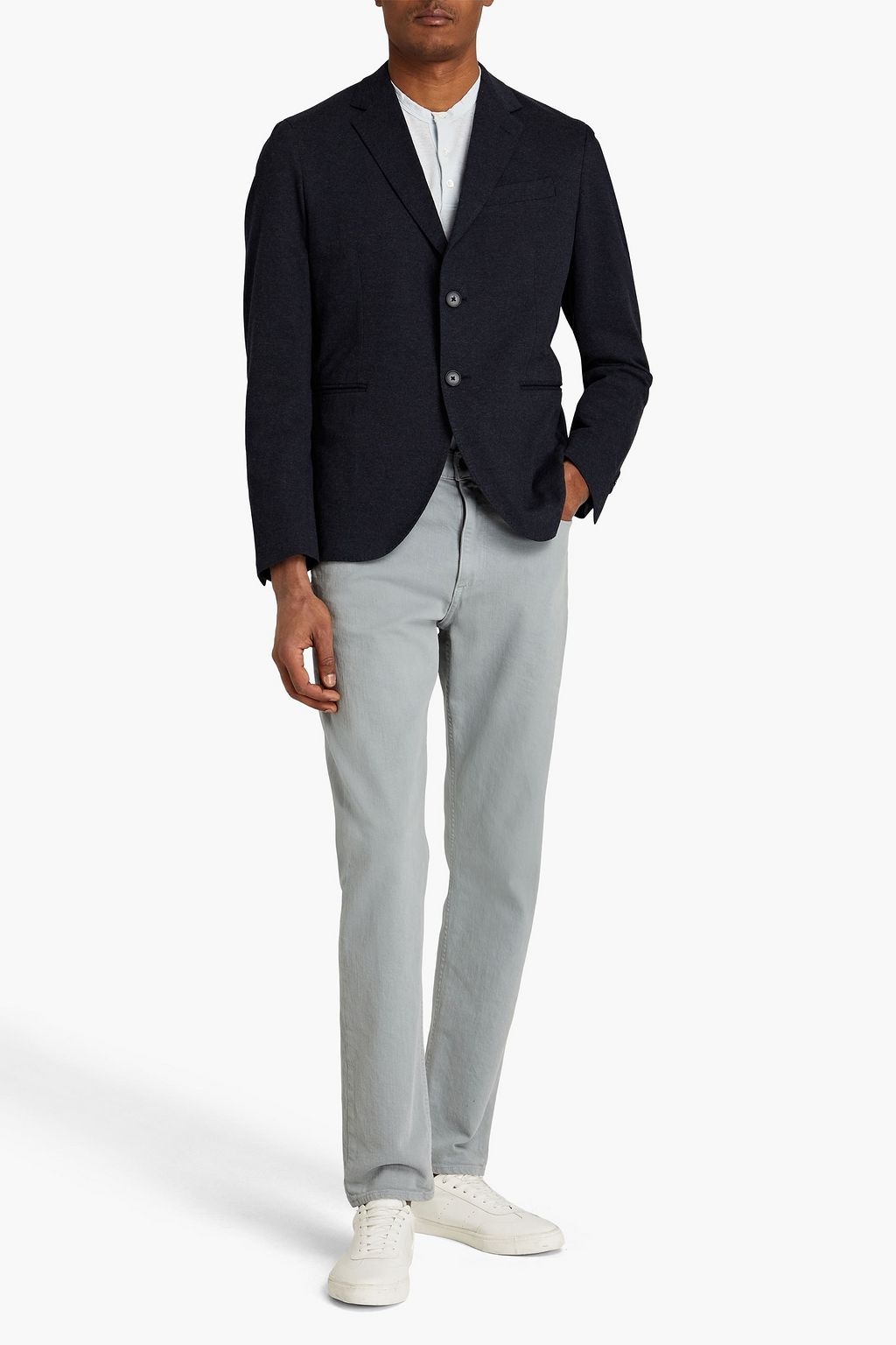 JAMES PERSE Mélange cotton-jersey blazer