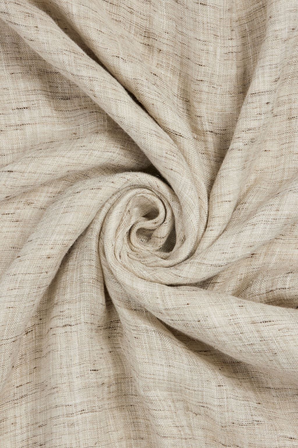 BRUNELLO CUCINELLI وشاح من مزيج الكتان بلون ميتاليك