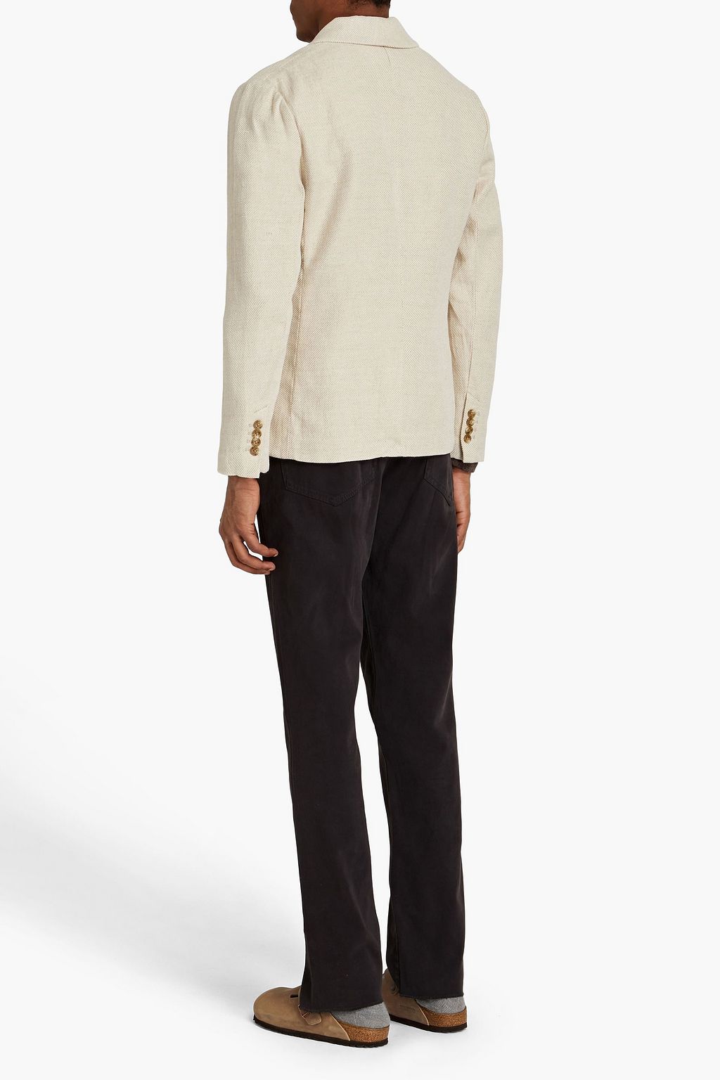JAMES PERSE Blazer aus Twill aus einer Baumwoll-Leinenmischung