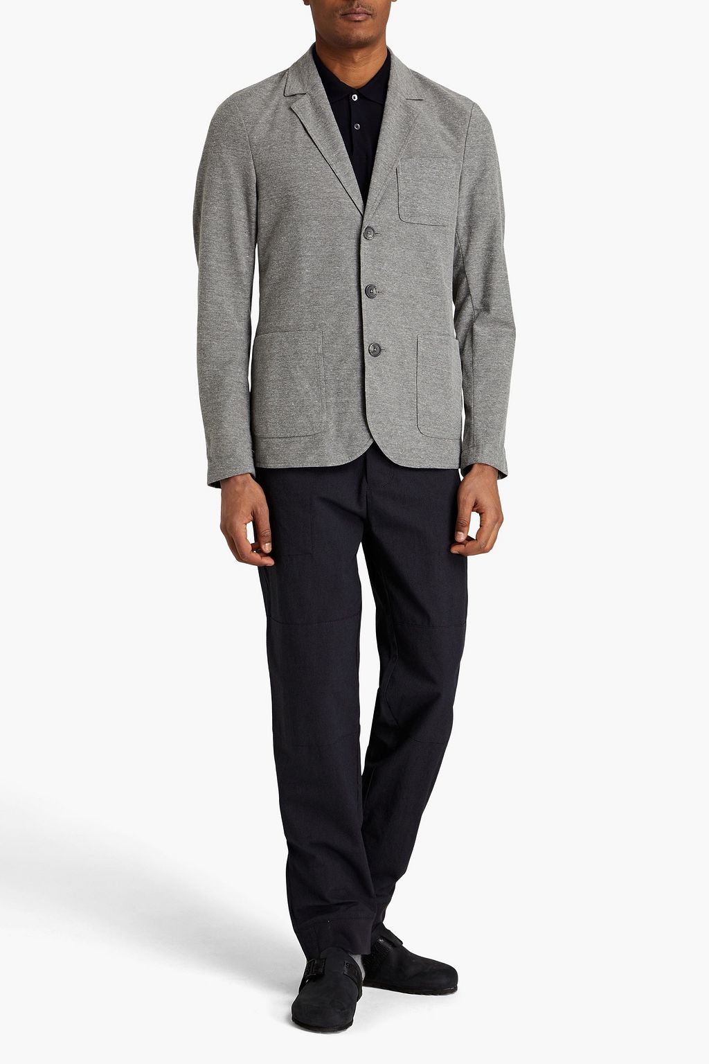 JAMES PERSE Gebürsteter Blazer aus meliertem Stretch-Twill