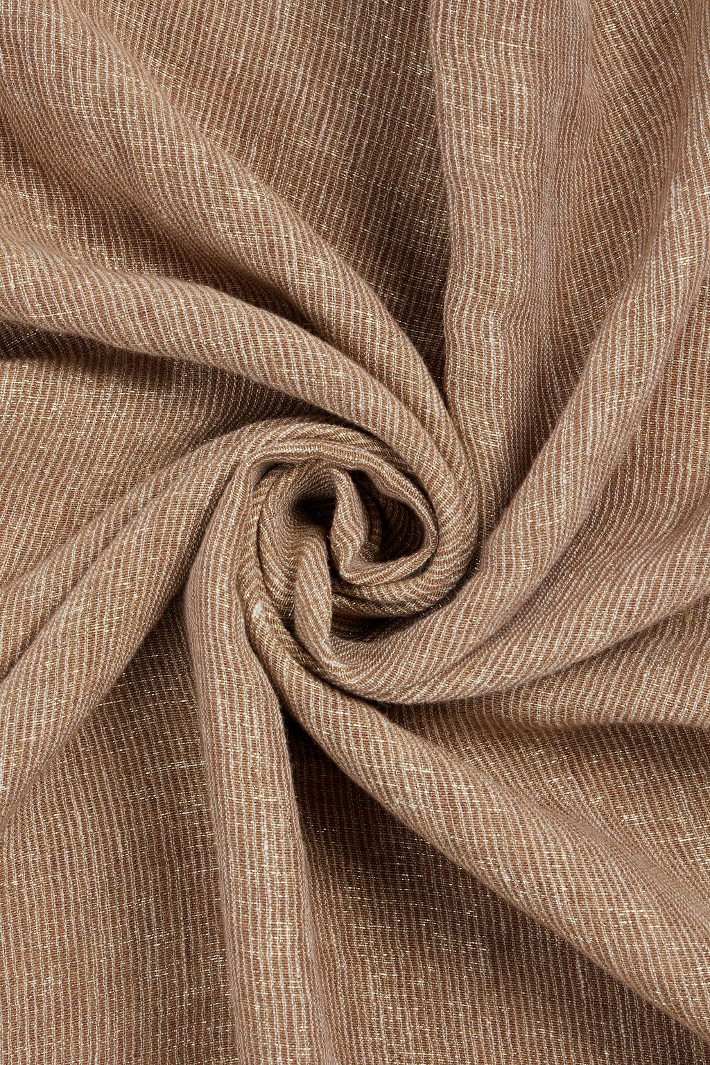 BRUNELLO CUCINELLI Metallic striped linen-blend scarf