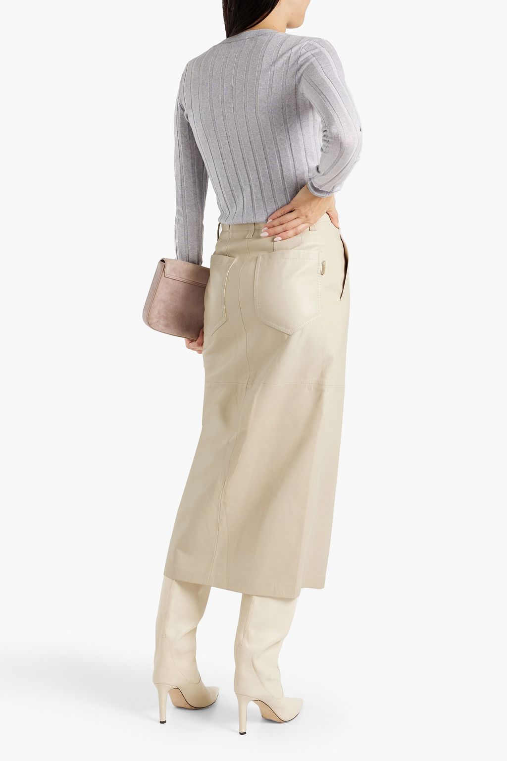 BRUNELLO CUCINELLI Leather midi skirt