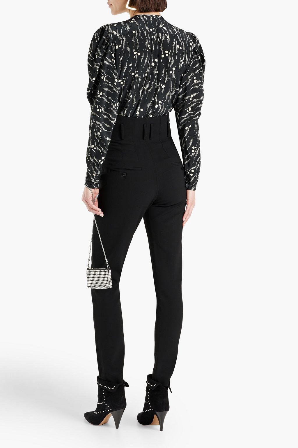 ISABEL MARANT 프린트 실크 크레이프 드 신 플리츠 블라우스