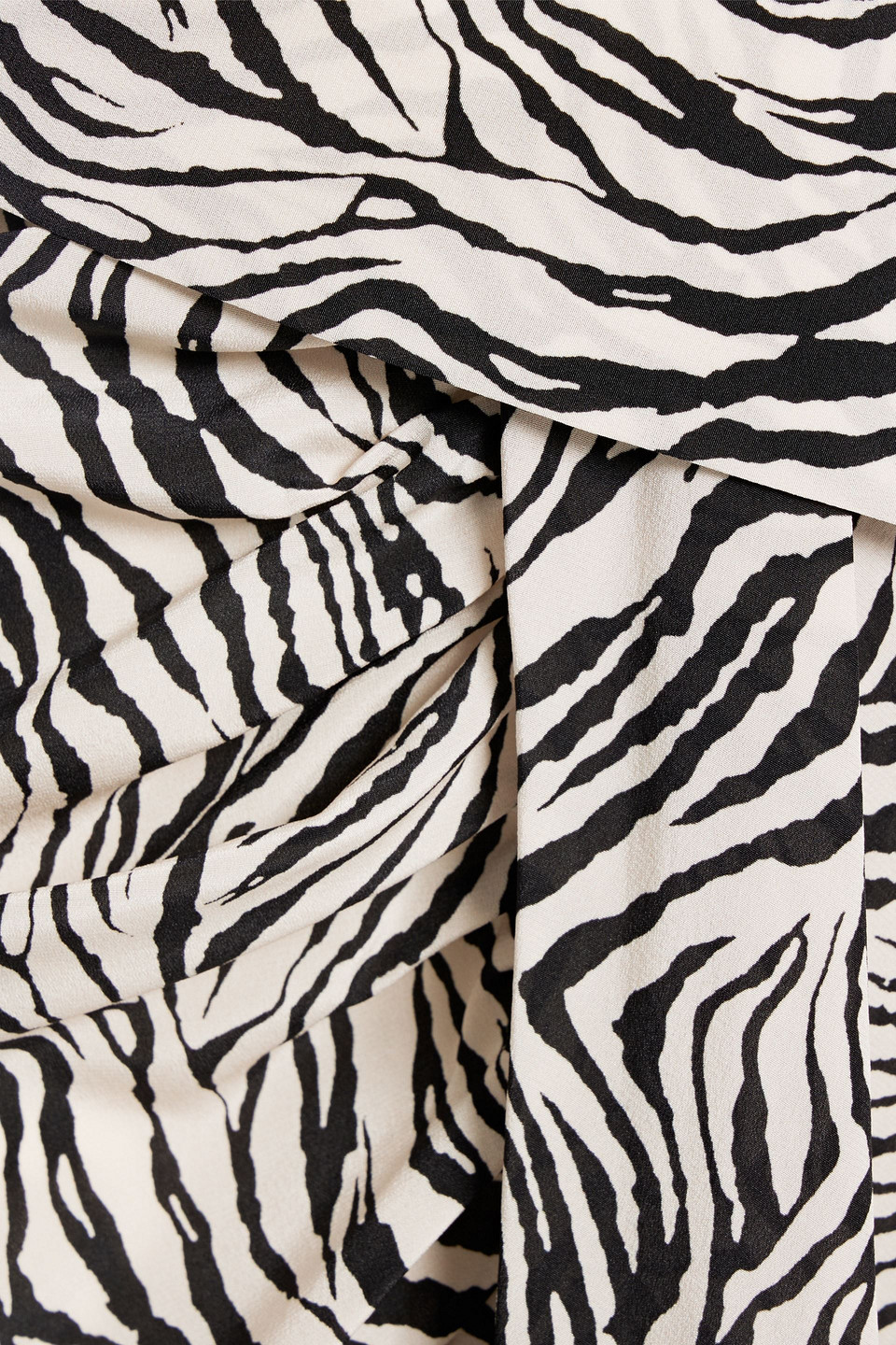 Isabel Marant Roly Asymmetric Zebra-print Silk-blend Crepe De Chine Skirt In Naturfarben