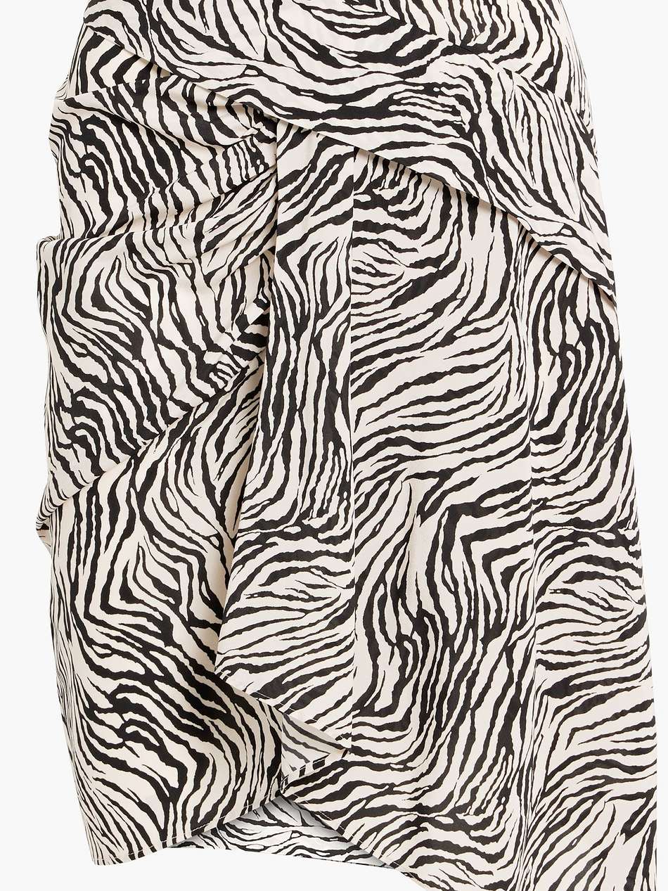 roly asymmetric zebra-print silk-blend crepe de chine skirt
