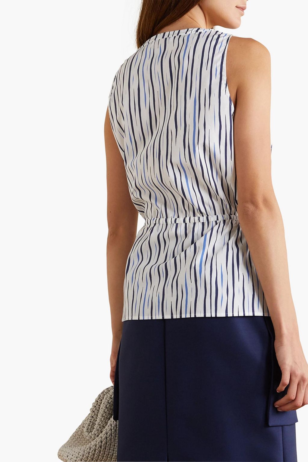 ALTUZARRA Glo striped cotton-blend poplin blouse