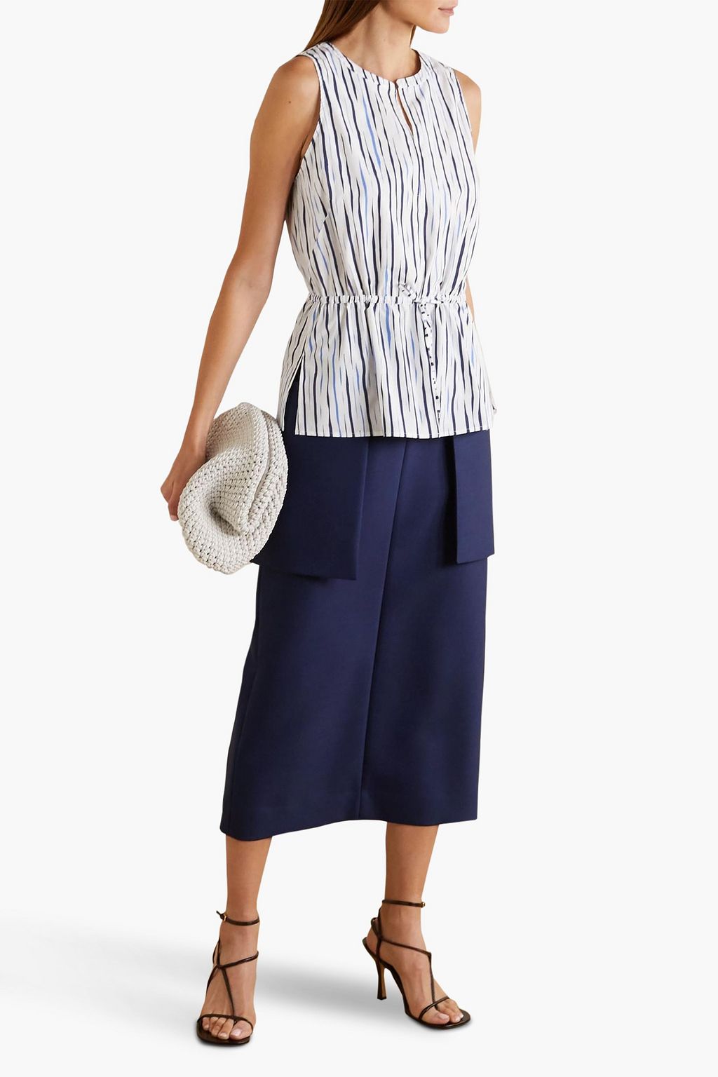 ALTUZARRA Glo striped cotton-blend poplin blouse