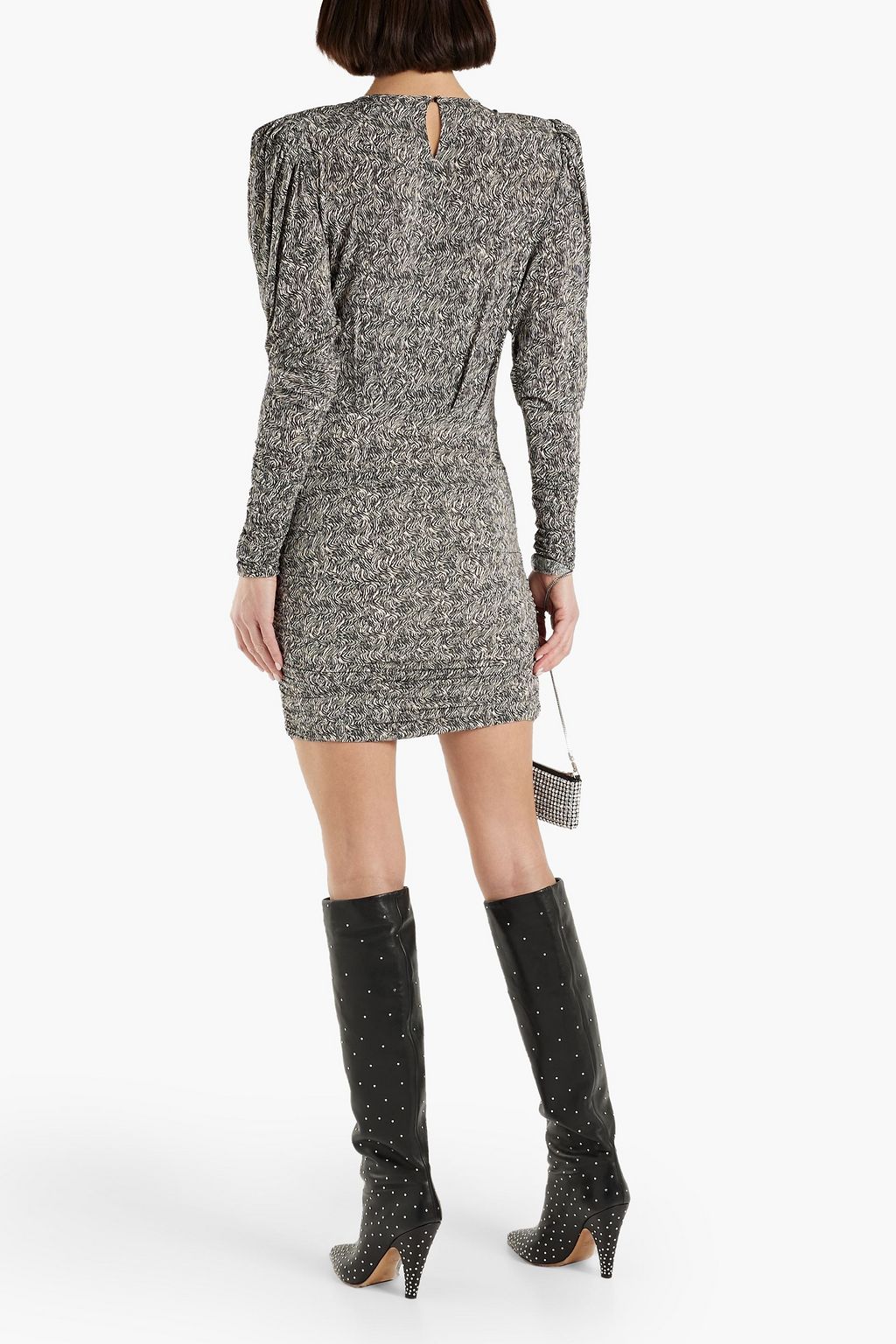 ISABEL MARANT Wrap-effect ruched printed jersey mini dress