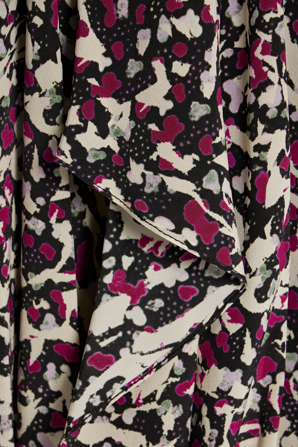 ISABEL MARANT BLAINEA ASYMMETRIC ZEBRA-PRINT SILK-BLEND CREPE MAXI DRESS