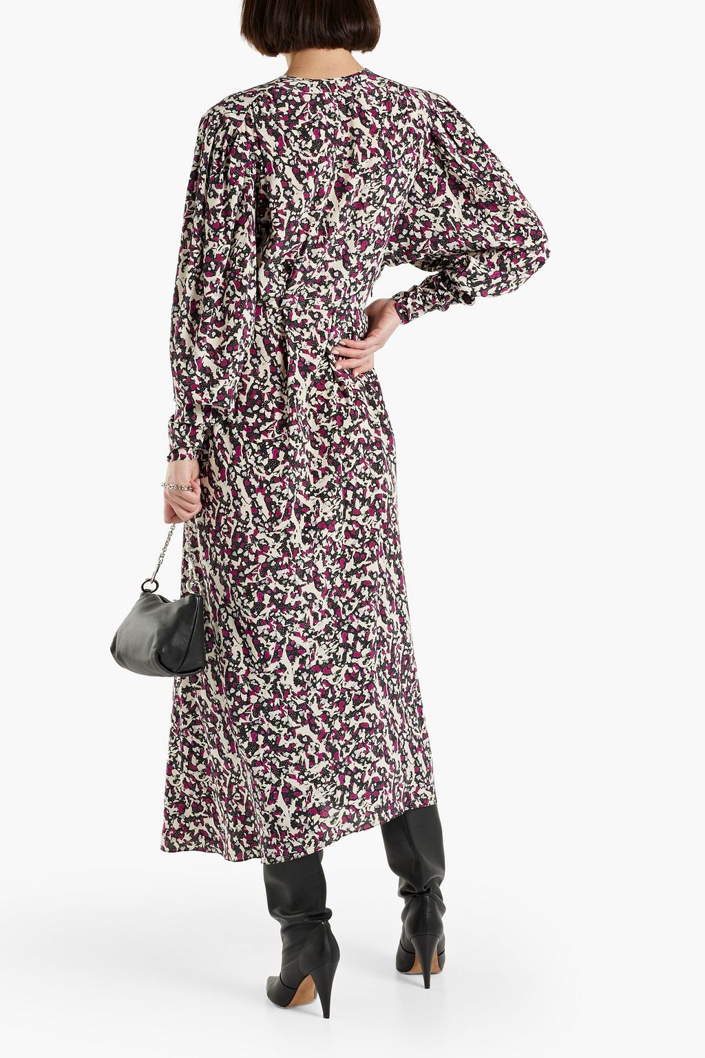 ISABEL MARANT Blainea asymmetric zebra-print silk-blend crepe maxi dress