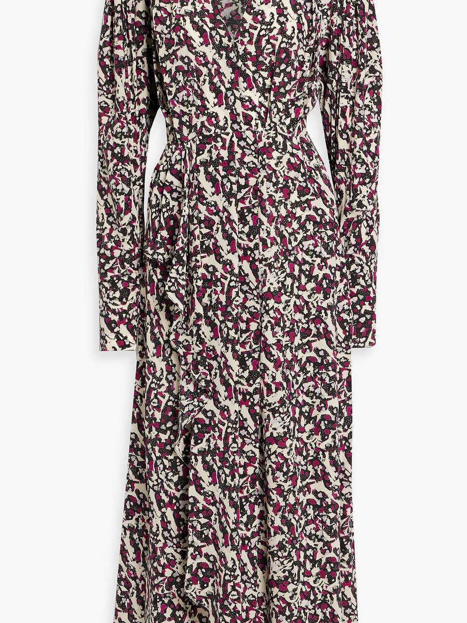 blainea asymmetric zebra-print silk-blend crepe maxi dress