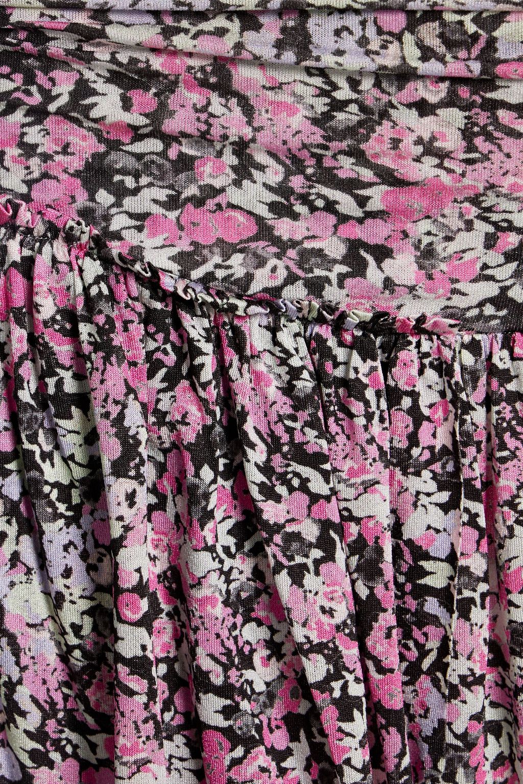 ISABEL MARANT Santa ruched floral-print jersey mini skirt