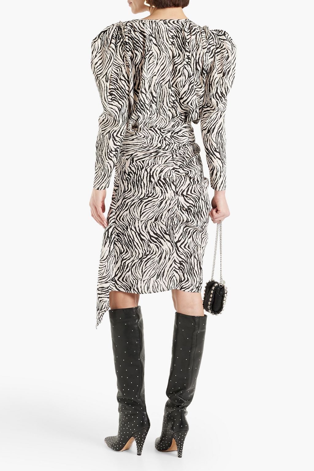 ISABEL MARANT Zarga pleated zebra-print silk-blend crepe de chine blouse