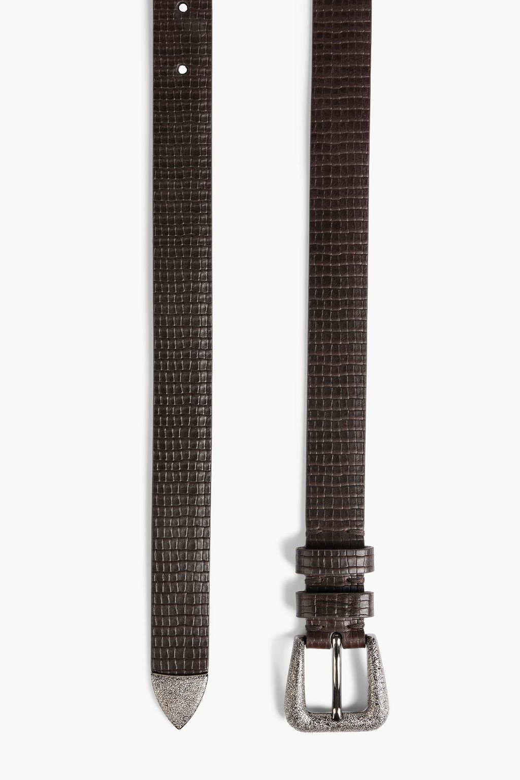 BRUNELLO CUCINELLI Lizard-effect leather belt