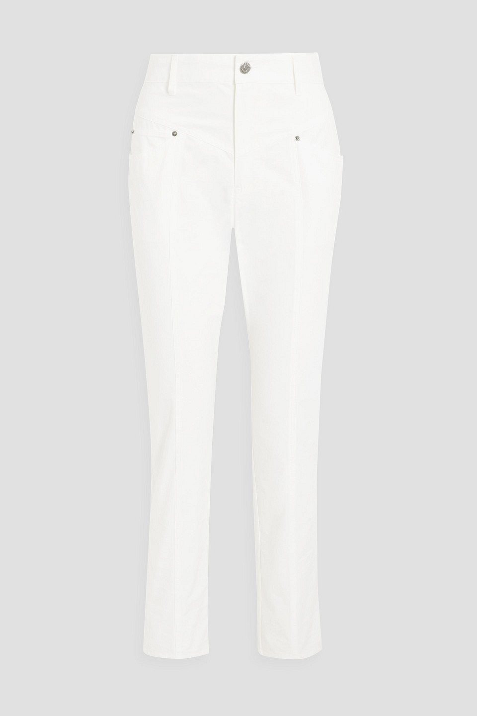 Isabel Marant Lorrick Cotton Slim-leg Pants In White