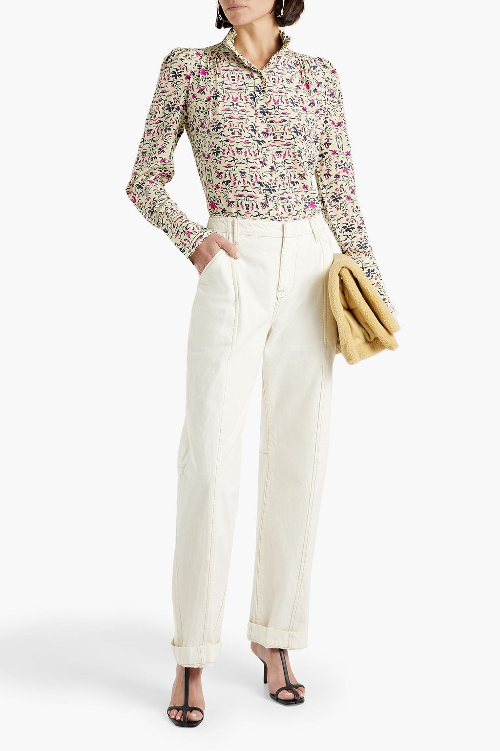 ISABEL MARANT Ruffled printed silk blouse