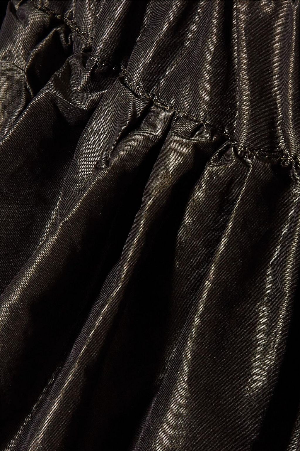 MIU MIU Layered gathered silk-taffeta mini skirt