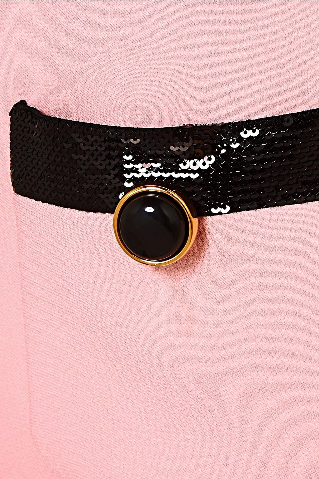 MIU MIU Sequined velvet-trimmed cady mini skirt