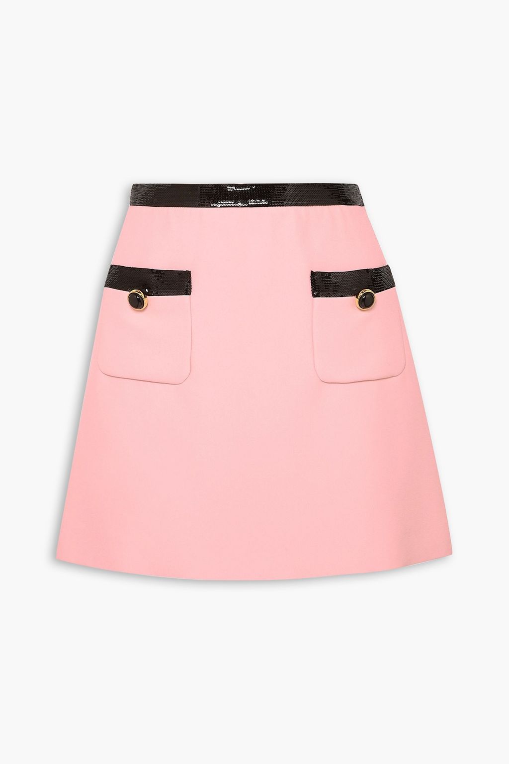 MIU MIU Sequined velvet-trimmed cady mini skirt | THE OUTNET