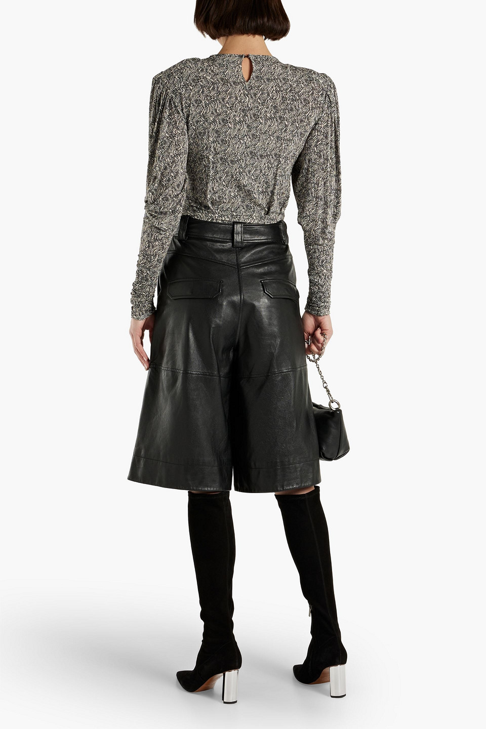 Isabel Marant Gimli Ruched Printed Jersey Top In Schwarz