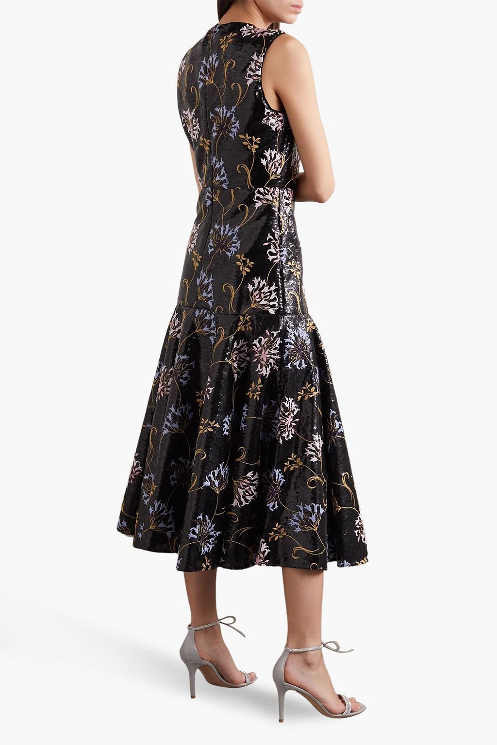 GIAMBATTISTA VALLI Embroidered sequined tulle midi dress