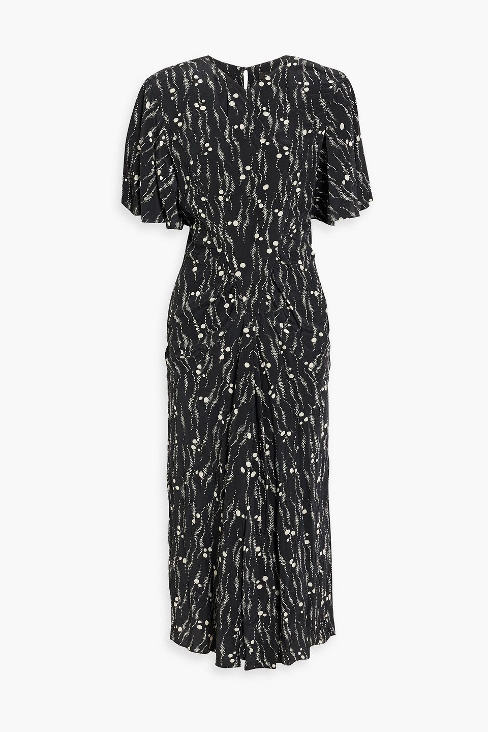 Isabel Marant Berwick Printed Silk Crepe De Chine Midi Dress In Black