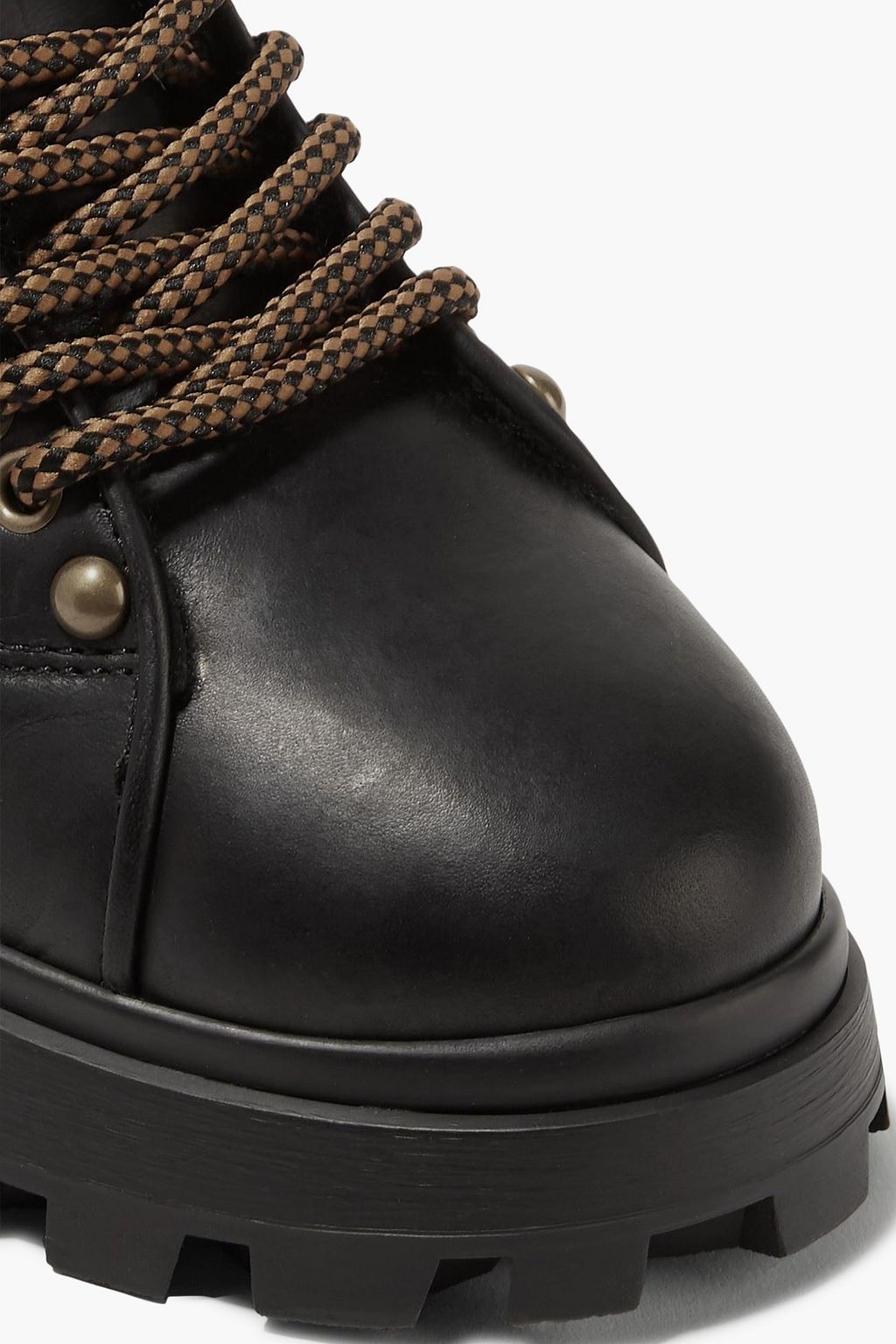 MIU MIU Shearling-trimmed leather ankle boots