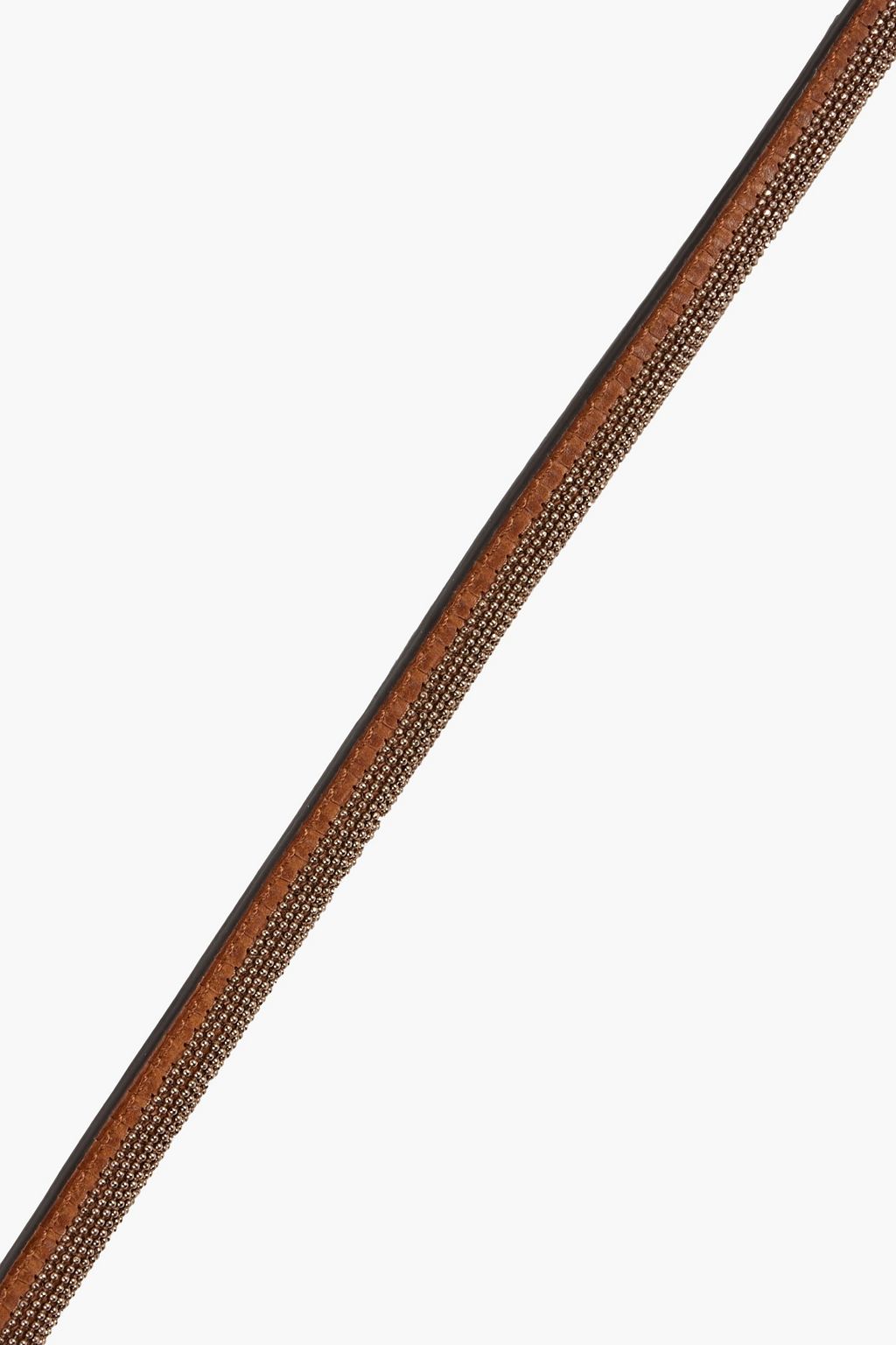 BRUNELLO CUCINELLI Bead-embellished croc-effect leather belt