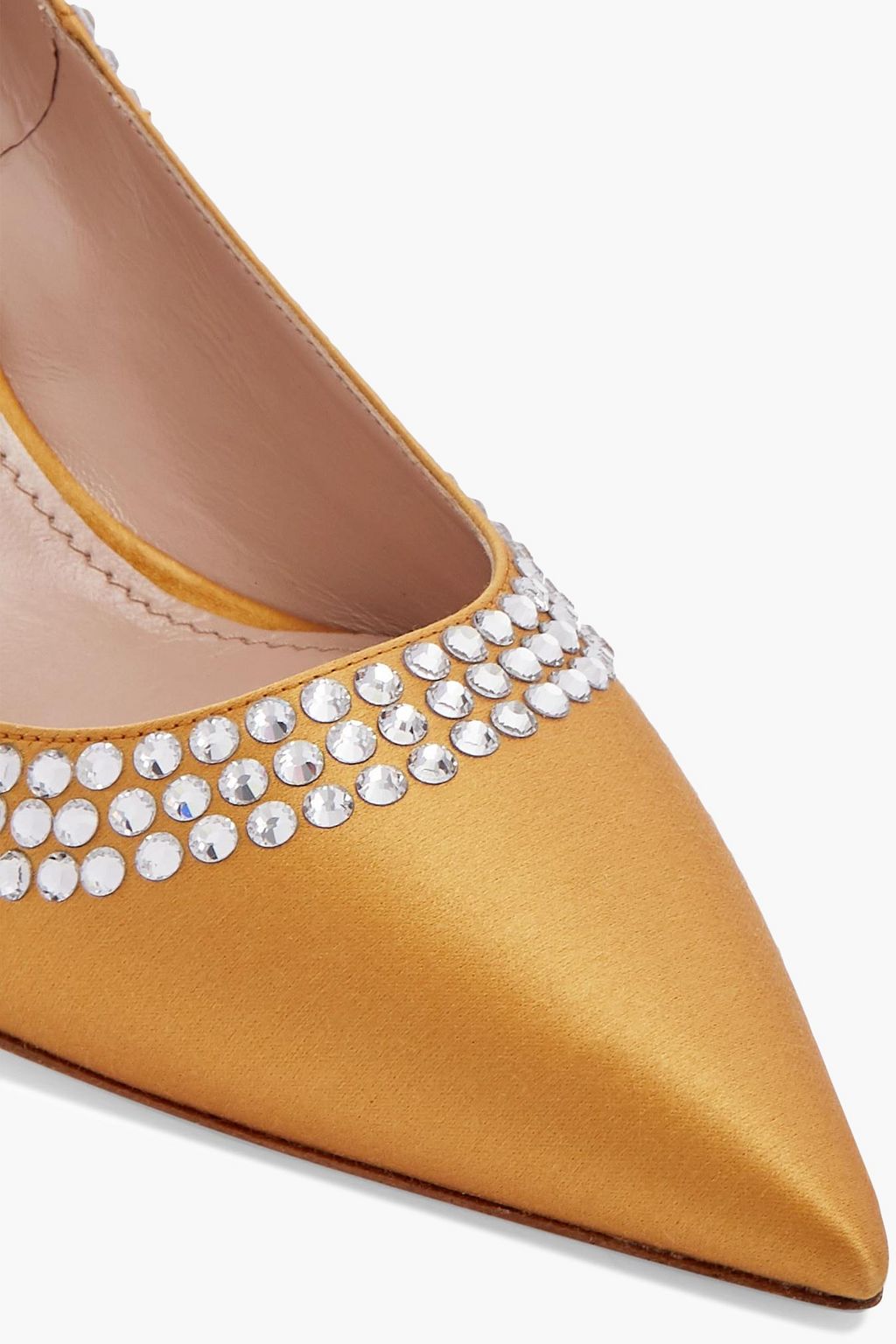 MIU MIU Crystal-embellished satin pumps