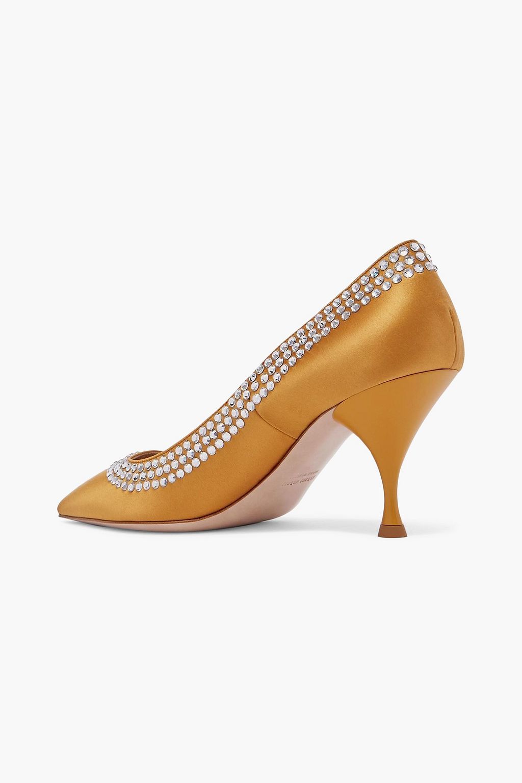 MIU MIU Crystal-embellished satin pumps