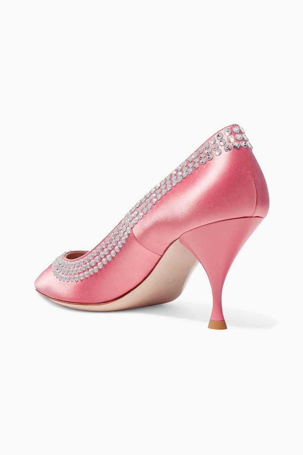 MIU MIU Crystal-embellished satin pumps