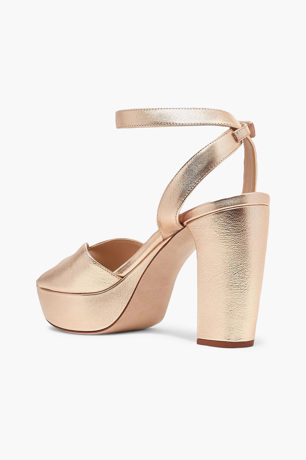 MIU MIU Plateausandalen aus Metallic-Leder