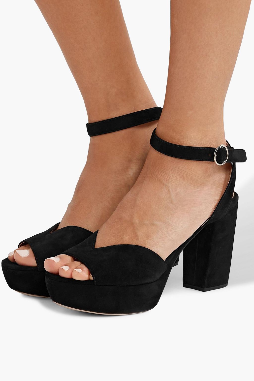 MIU MIU Plateausandalen aus Veloursleder