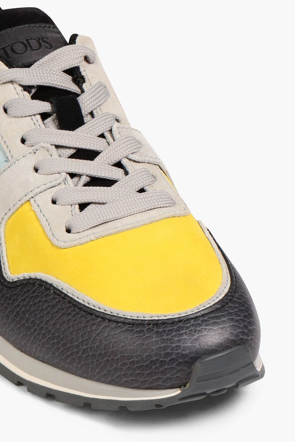 TOD'S Color-block leather and nubuck sneakers