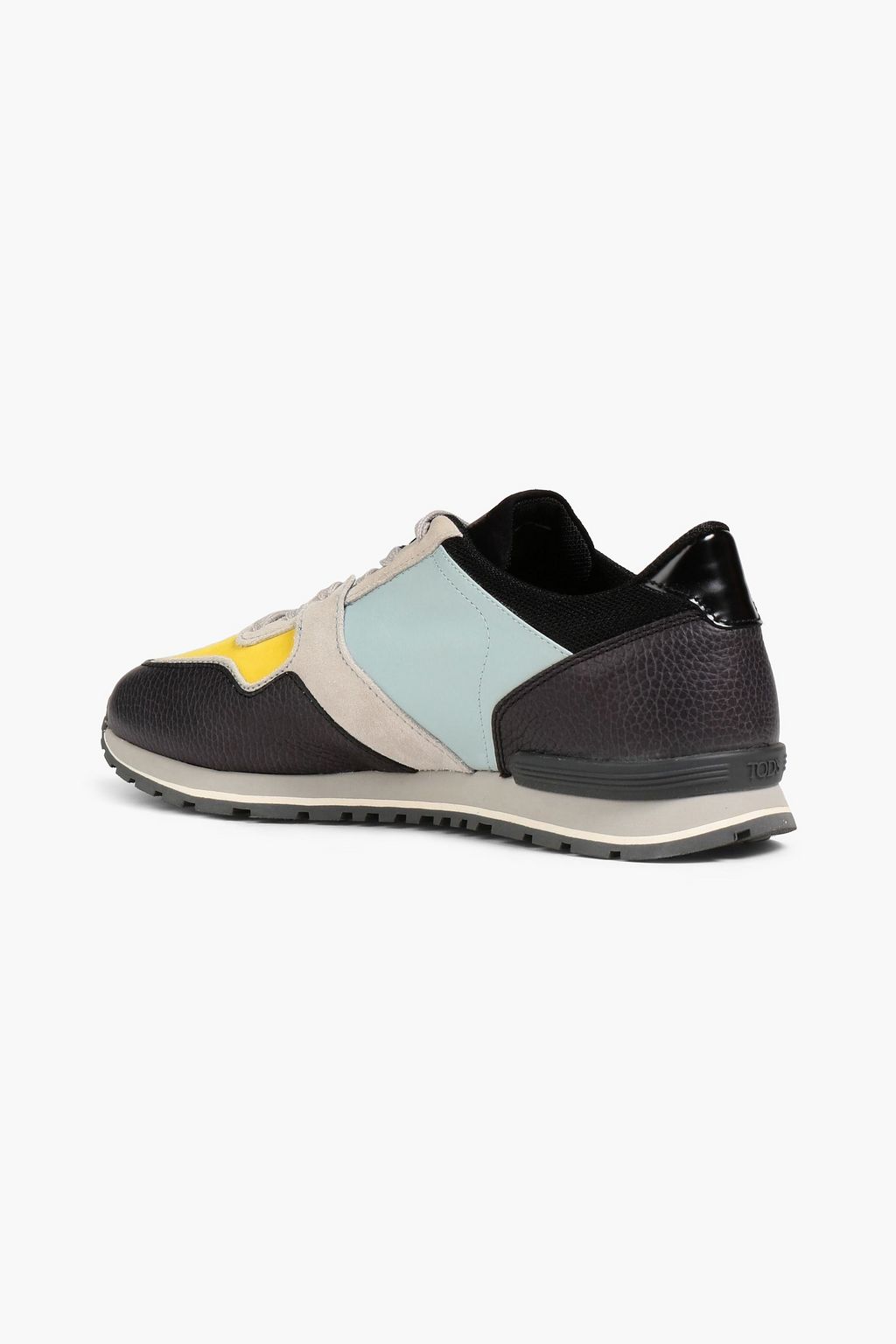 TOD'S Color-block leather and nubuck sneakers
