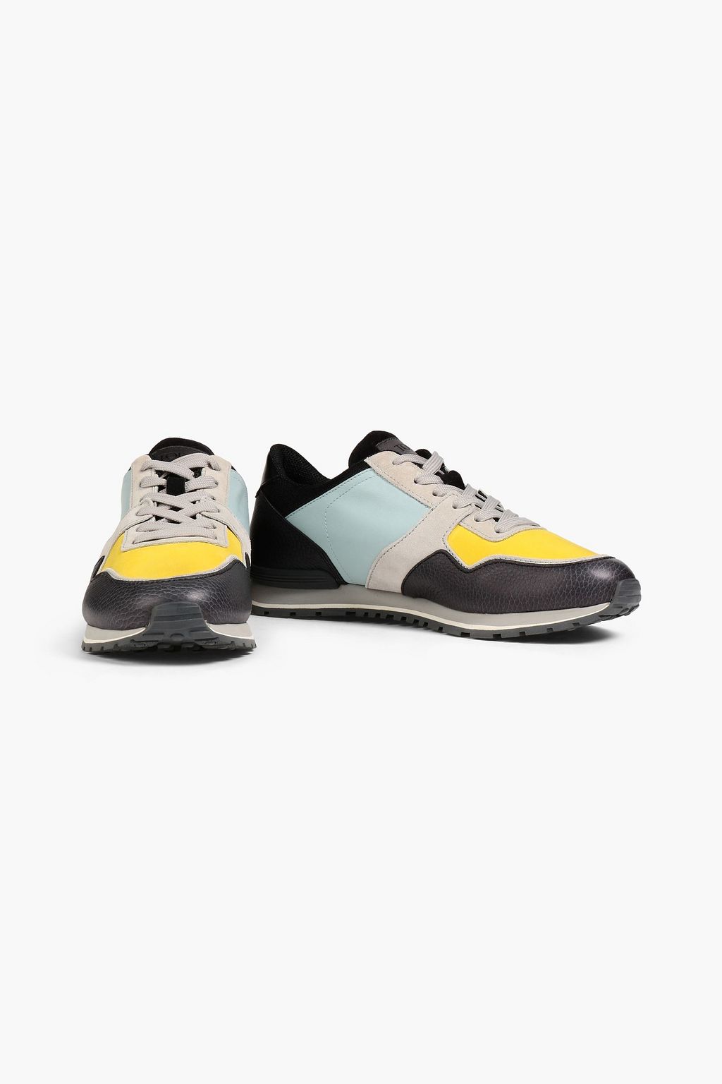 TOD'S Color-block leather and nubuck sneakers