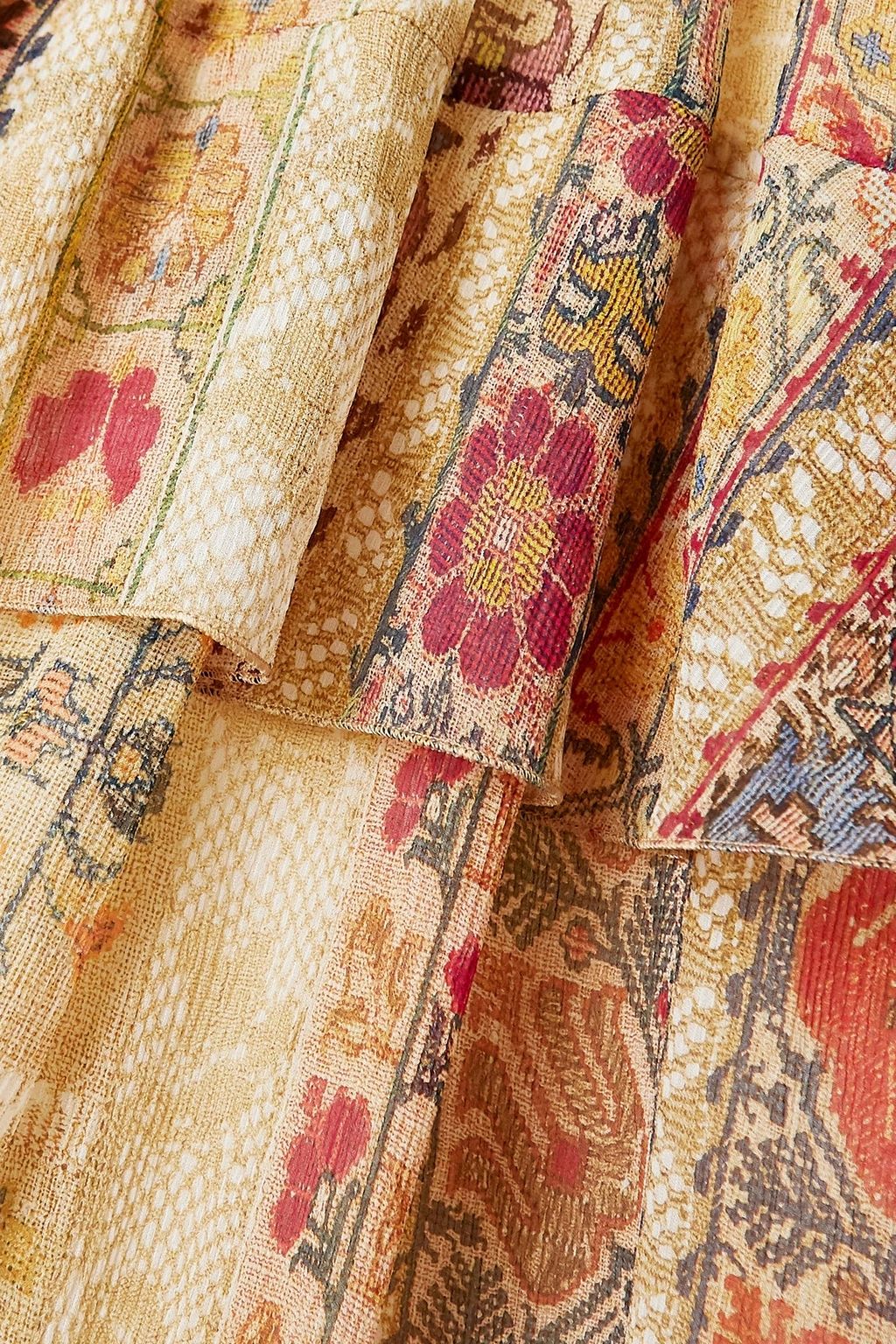 ETRO Tiered floral-print silk crepe de chine maxi skirt
