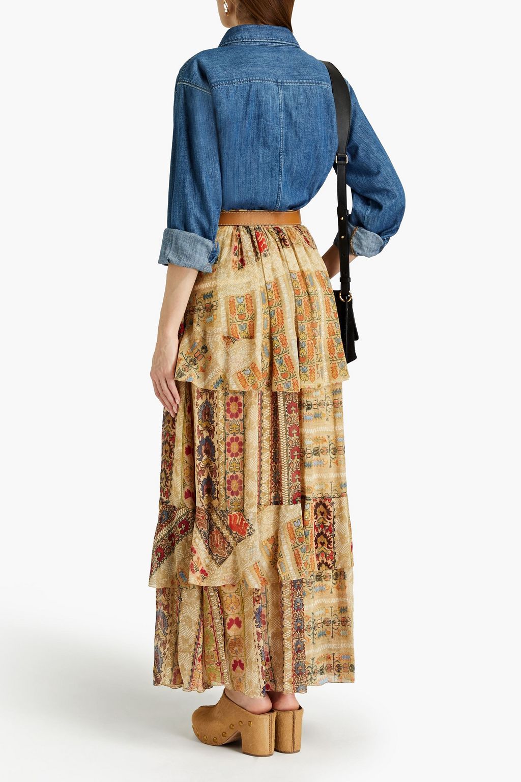 ETRO Tiered floral-print silk crepe de chine maxi skirt